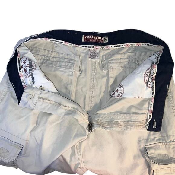 Coliseum Cargo Pants Men's Khaki 38X30 Streetwear Skater Vintage Y2K Wide Leg - Picture 5 of 9